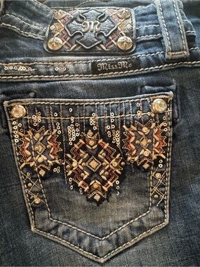 Women’s Dark Blue Miss Me Distressed Bootcut Jeans